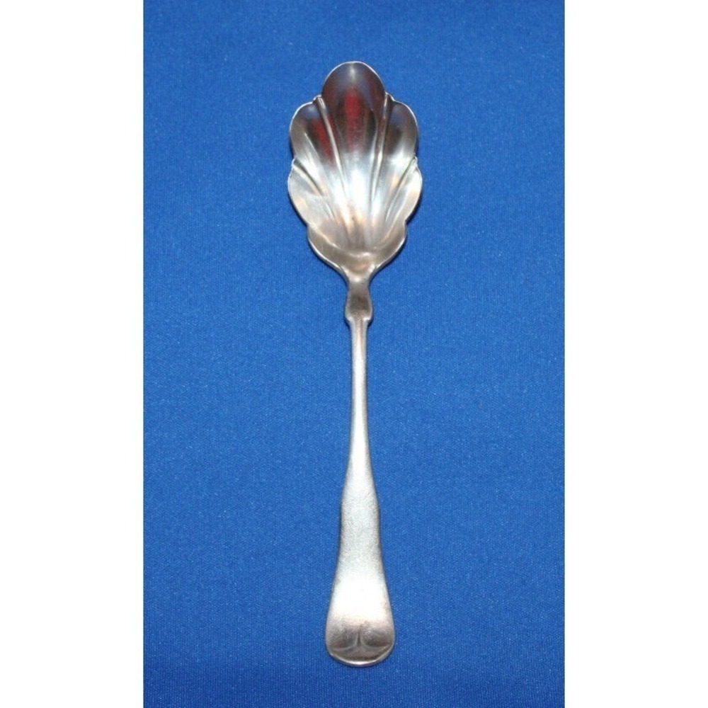 vintage Anchor Rogers silverplate 6" shell sugar spoon fiddle pattern no mono